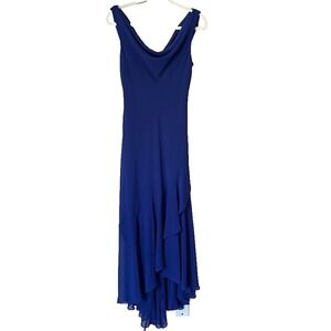 Alex Evenings Deep‎ Purple Size 6 Sleeveless Cowl Neck Cascading Ruffle Dress